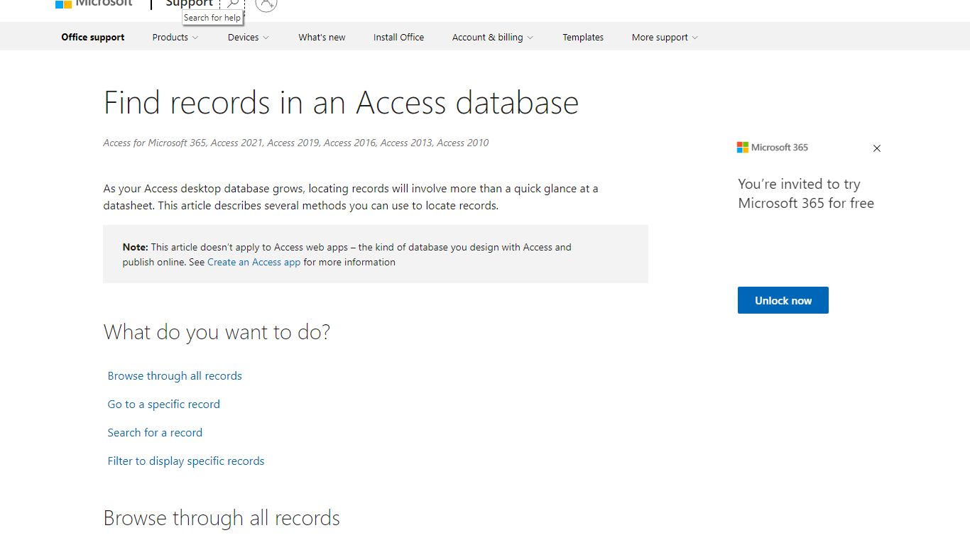 Find records in an Access database - support.microsoft.com